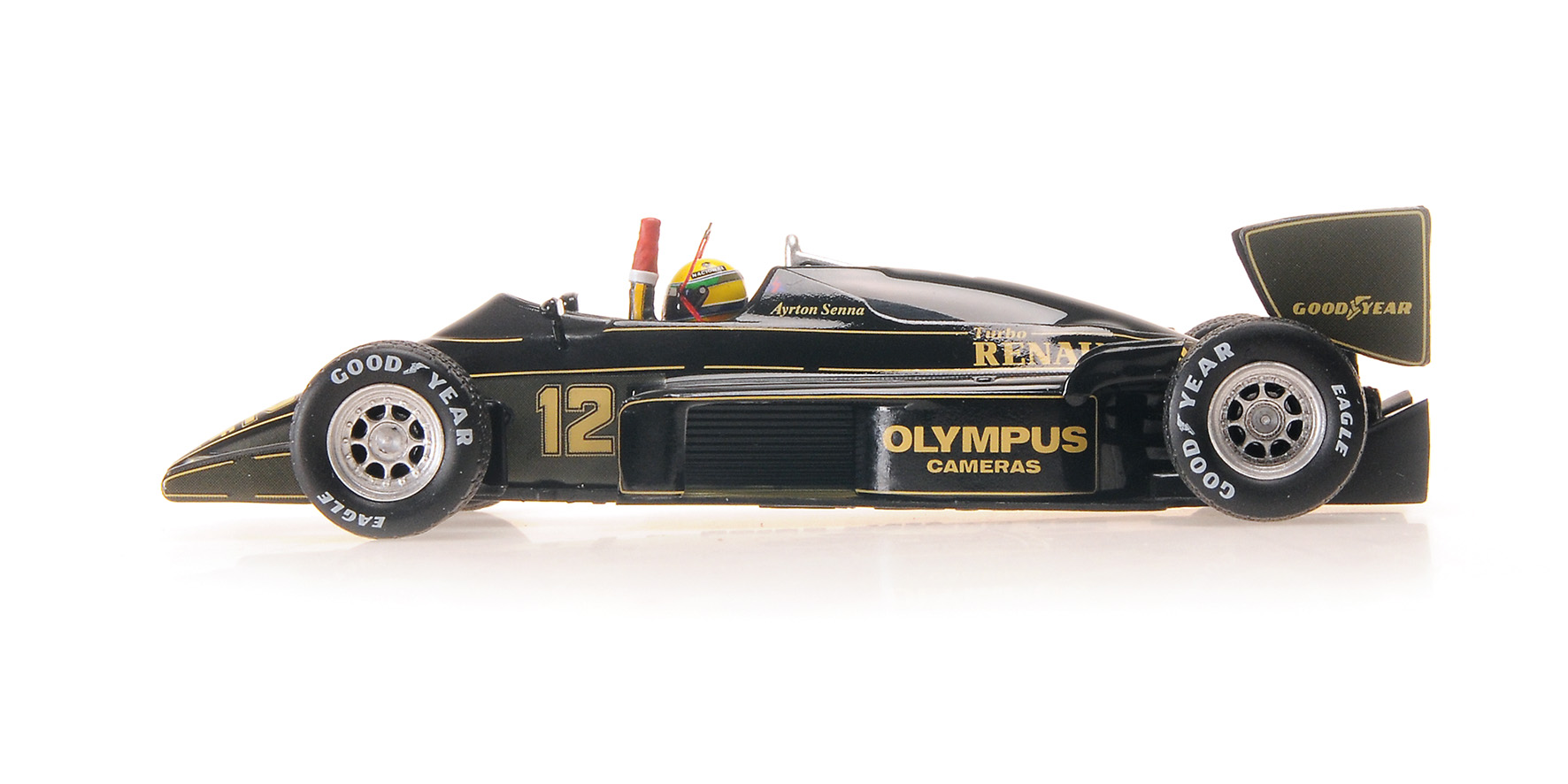 LOTUS RENAULT 97T - AYRTON SENNA - GP PORTUGAL 1985 (W/RAIN TYRES) - 1ST CAREER WIN - END OF  RACE