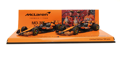 2-CAR SET - MCLAREN F1 TEAM MCL38 - 1-2 FINISH PIASTRI/NORRIS - HUNGARIAN GP 2024