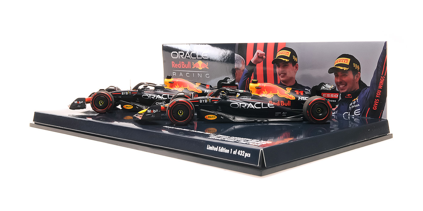 2-CAR SET - ORACLE RED BULL RACING RB18 - 1-2 FINISH VERSTAPPEN/PÉREZ - EMILIA ROMAGNA GP 2022