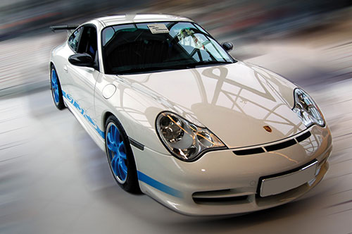 PORSCHE 911 GT3 RS - 2002 - WHITE W/BLUE STRIPES