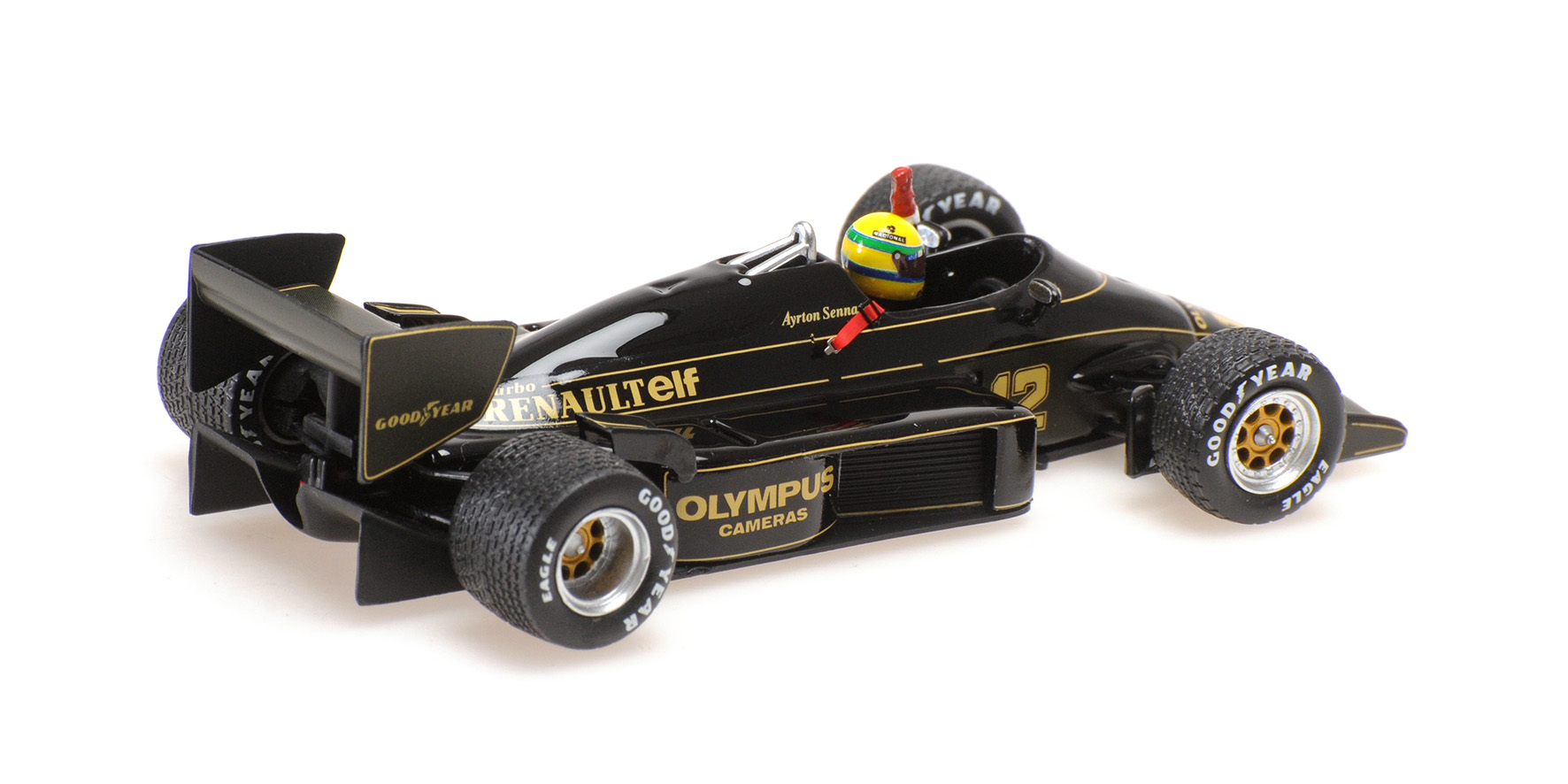 LOTUS RENAULT 97T - AYRTON SENNA - GP PORTUGAL 1985 (W/RAIN TYRES) - 1ST CAREER WIN - END OF  RACE