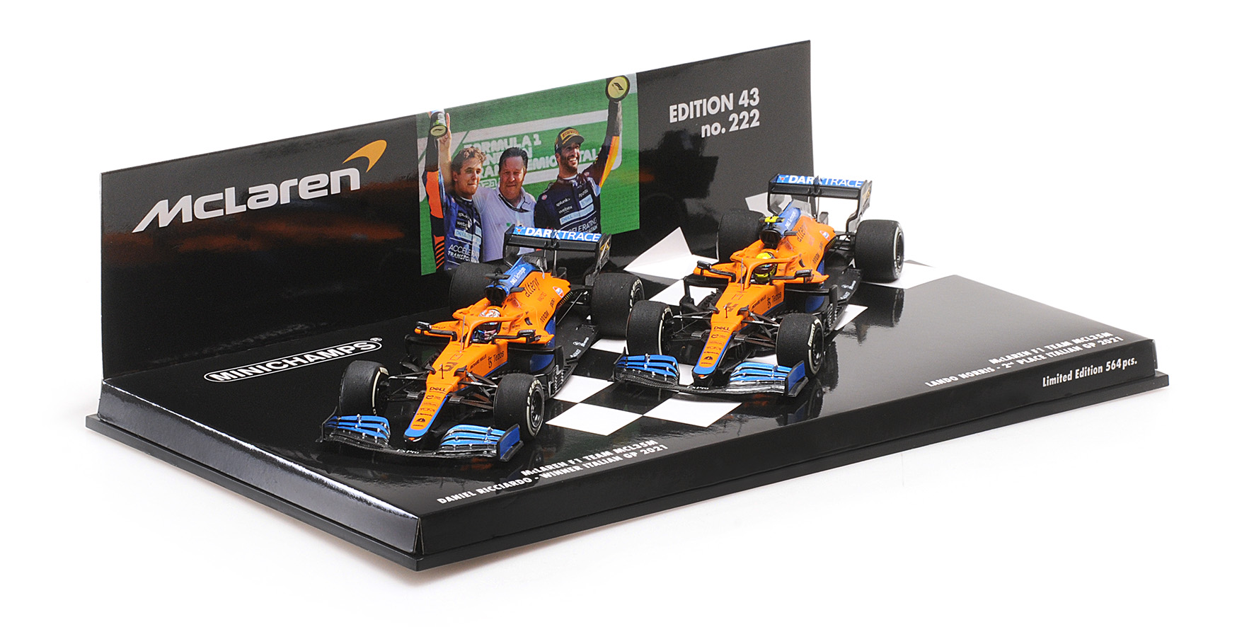 2-CAR SET - MCLAREN F1 TEAM MCL35M - 1-2 FINISH RICCIARDO/NORRIS - ITALIAN GP 2021