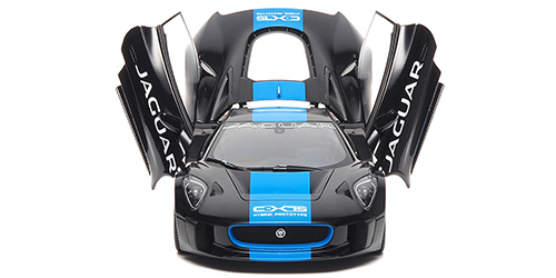 JAGUAR C-X75-ULTIMATE BLACK METALLIC WITH BLUE STRIPEs